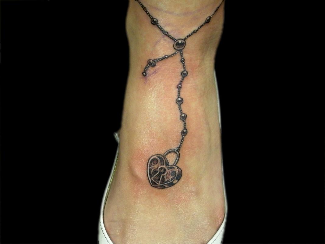 Heart locket/ ankle bracelet tattoo. by Ricky Clipz: TattooNOW Heart locket/ ankle bracelet tattoo. by Ricky Clipz: TattooNOW