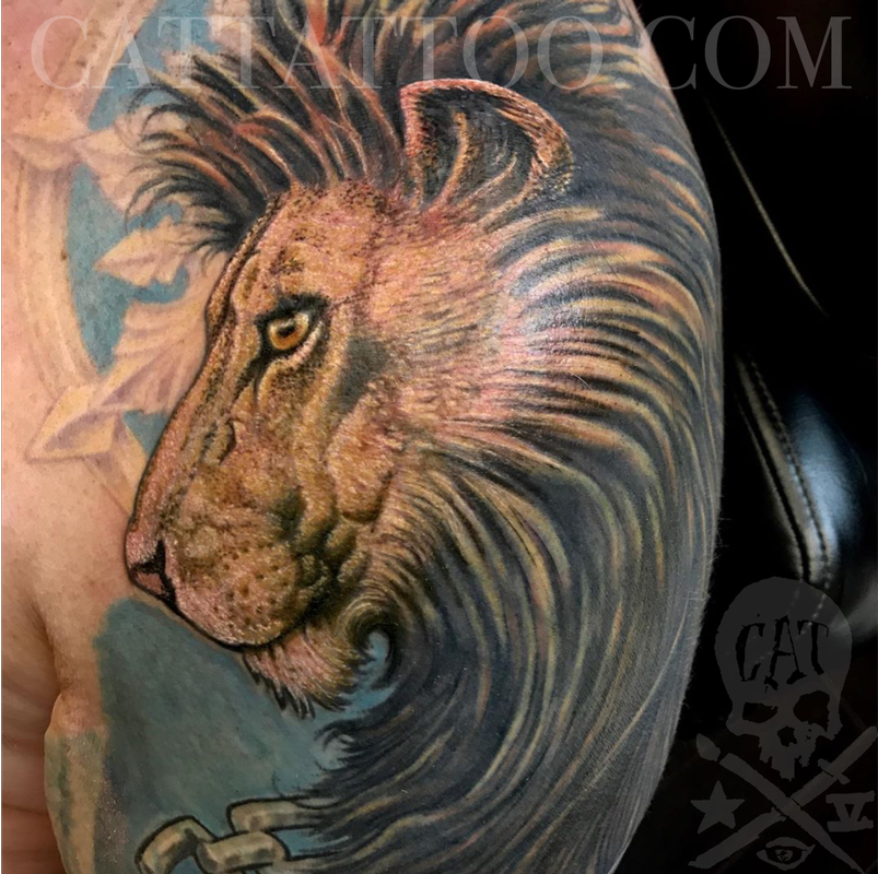 Color Lion Tattoo by Terry Mayo: TattooNOW