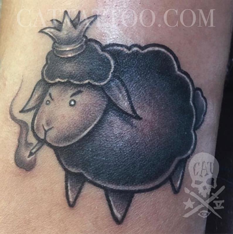 100 Funny Black Sheep Back Tattoo Design png  jpg 2023