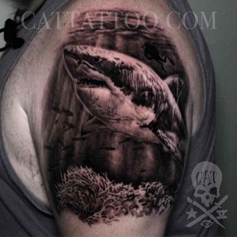 Black and Grey Shark by Yoni: TattooNOW