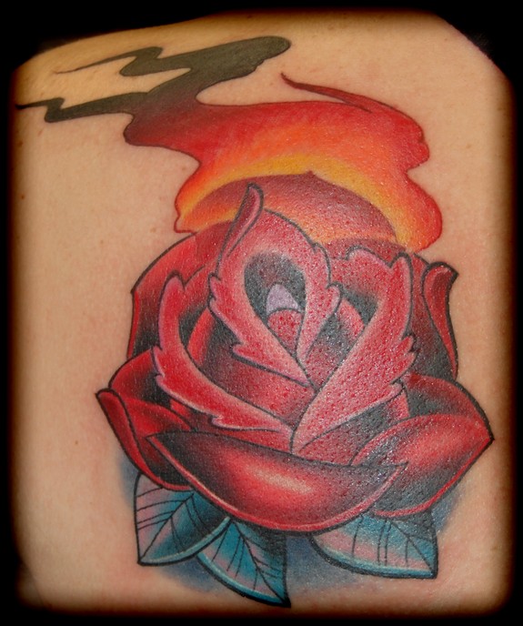 Rose tattoo by Wes Fortier  Burning Hearts Tattoo Co 143  Flickr