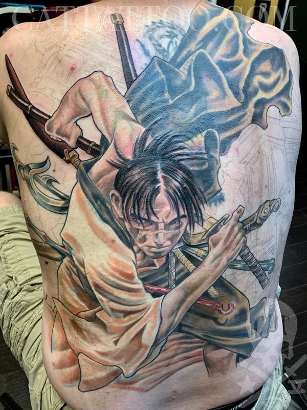 Samurai back tattoo by Terry Mayo TattooNOW