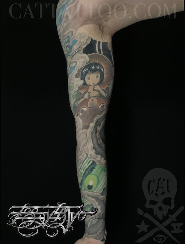 Inner Arm of the Anime Full Sleeve by Terry Mayo TattooNOW