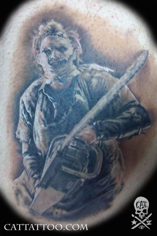 just a start today on this awesome leatherface tattoo backpiece hor   leatherface  34K Views  TikTok