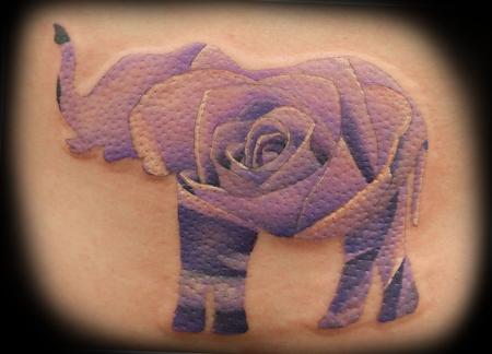 Tattoos - Elephant Rose  - 128892