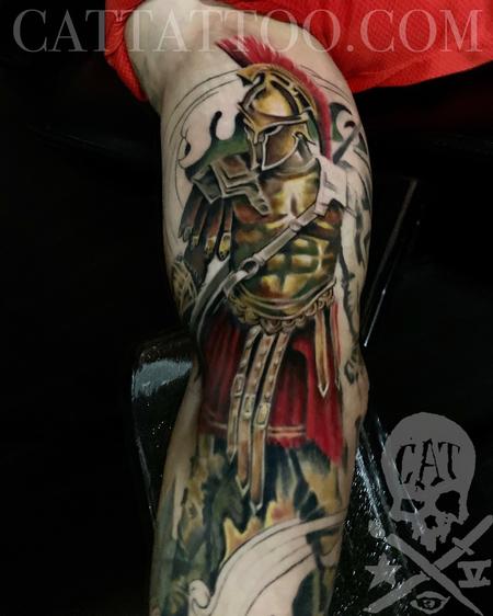 Terry Mayo - Progress image 2 of spartan soldier tattoo