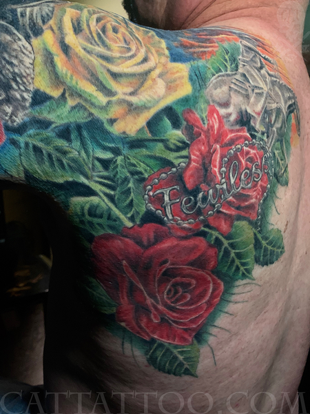 Terry Mayo - Color Rose and Rosary tattoo Image 3