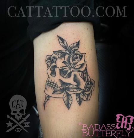 Tattoos - Skull and Rose - 144548