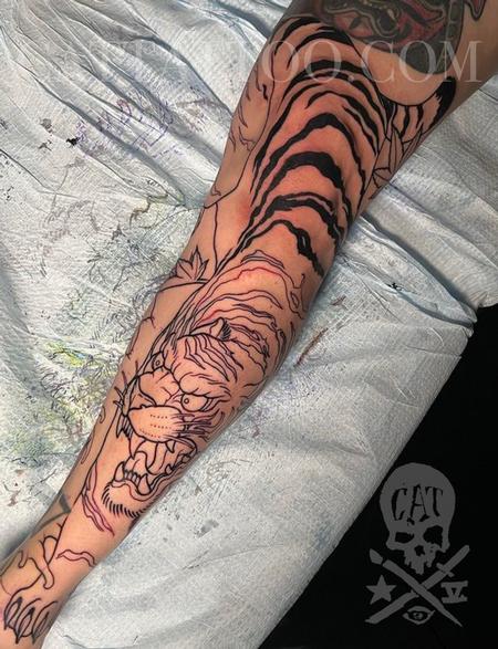 Japanese Leg Sleeve Koi by Angel Serrano: TattooNOW