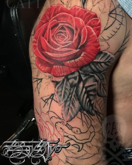 Tattoos - Progress on Snake and Roses Half Sleeve - 142747