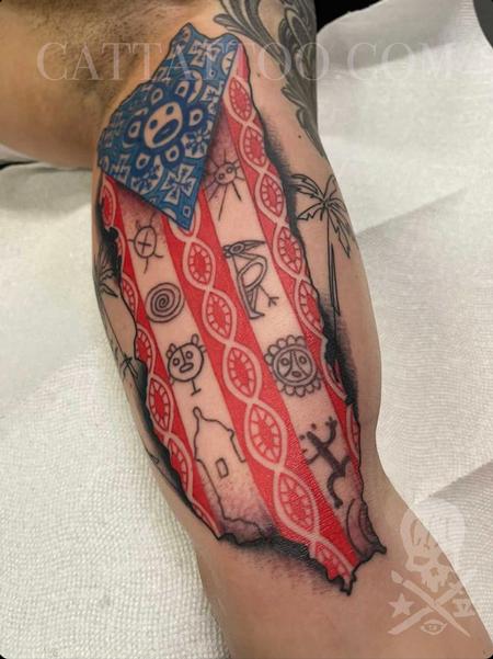 Tattoos - Puerto Rican Textile Flag - 143445