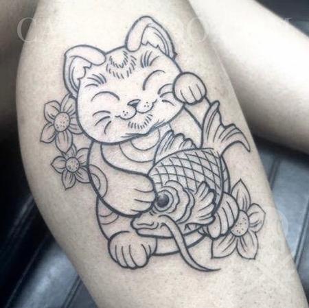Tattoos - Lucky Cat In-progress - 144081