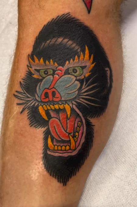 Justin Gorbey - Traditional Gorilla Tattoo