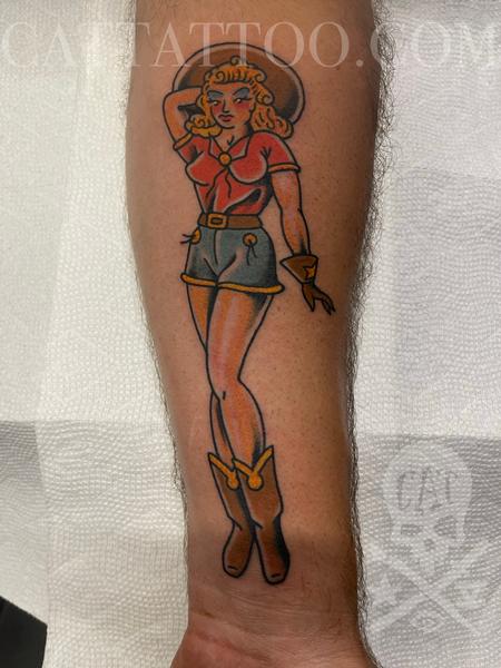 Tattoos - Cowgirl pin up - 145627
