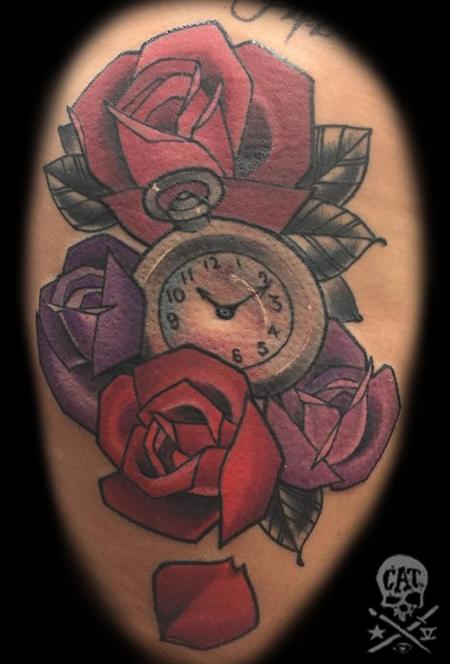 Tattoos - Watch and Roses - 126819
