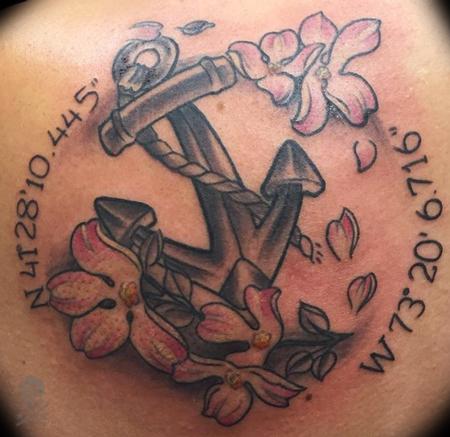 Tattoos - Anchor with coordinates - 129564