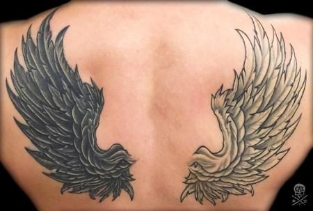 Tattoos - Black and White wings - 126165