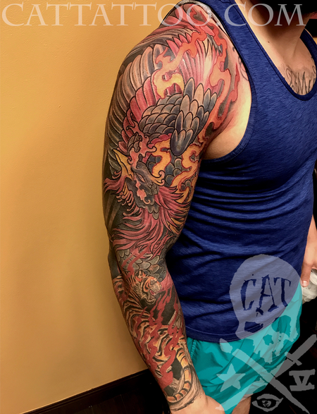 Tattoos - Color Phoenix Sleeve - 133170
