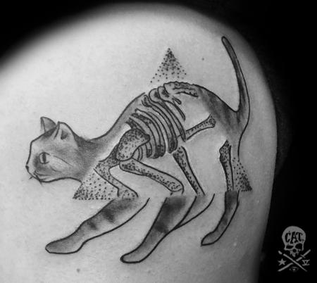 Tattoos - Skeletal Cat - 126756