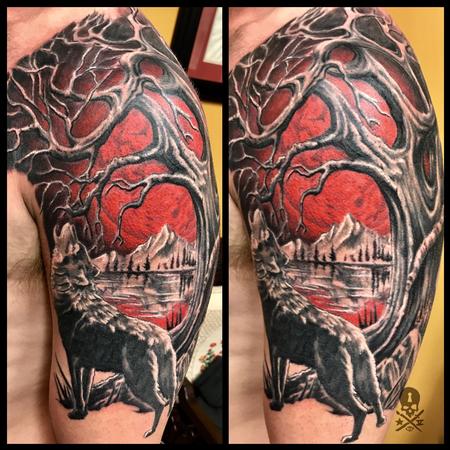 Tattoos - Red sky lake tattoo - 131446