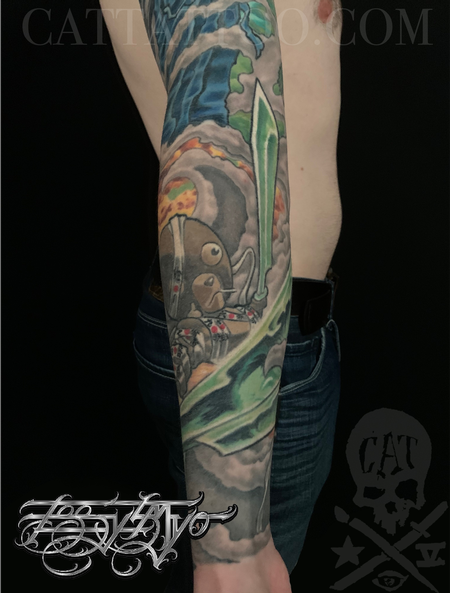 Tattoos - Close up of lower arm in the Anime Full Sleeve - 142660