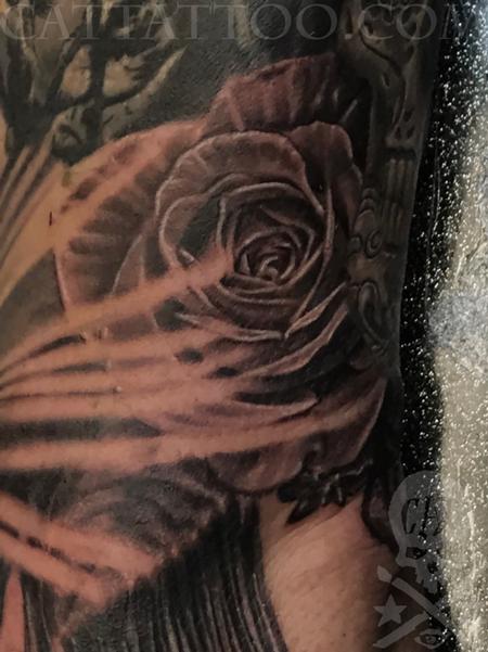 Tattoos - Black and Grey Rose tattoo - 139118