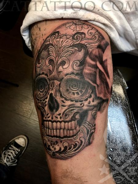Tattoos - Day of the dead skull tattoo - 139120