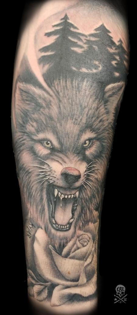 Tattoos - Wolf re work - 128894