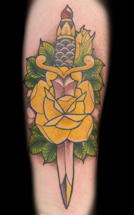 Tattoos - Rose and Dagger - 128897