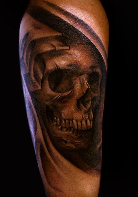 Biomechanical Skull By Francisco Sanchez Tattoonow