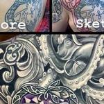 Tattoos - Before and After black and grey cover up tattoo - 142229