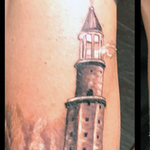 Tattoos - Black and grey lighthouse  - 130484