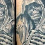 Tattoos - Black and grey skeleton tattoo - 128788