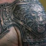 Tattoos - Black and Grey Lion Armor Tattoo Image 3 - 139122