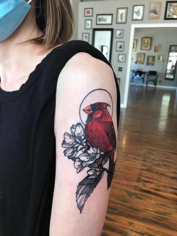 A cardinal and Daisy painted for my mother All CC welcome  stephenjpolito on instagram  rtraditionalflash