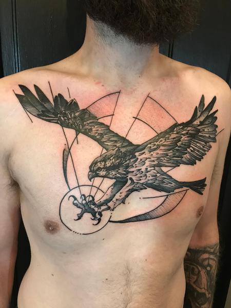 Hawk Chest Tattoo