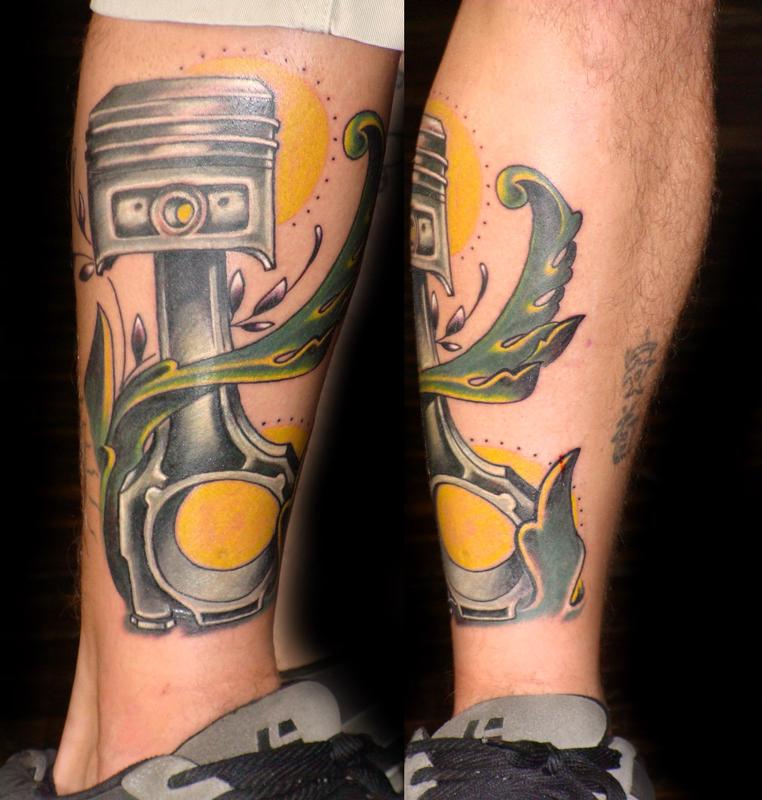 Small Car Piston Tattoo by @wojtekrydlewski - Tattoogrid.net