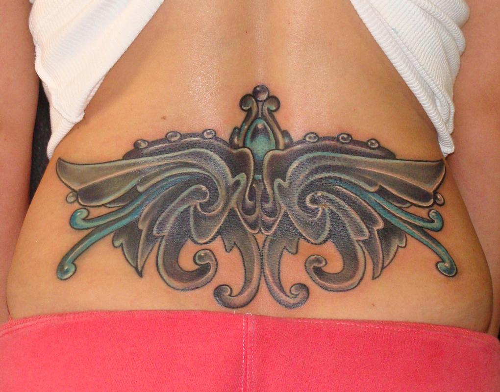 lower back, cover up...jewel and jazz by Chuck Day: TattooNOW lower back, cover up...jewel and jazz by Chuck Day: TattooNOW