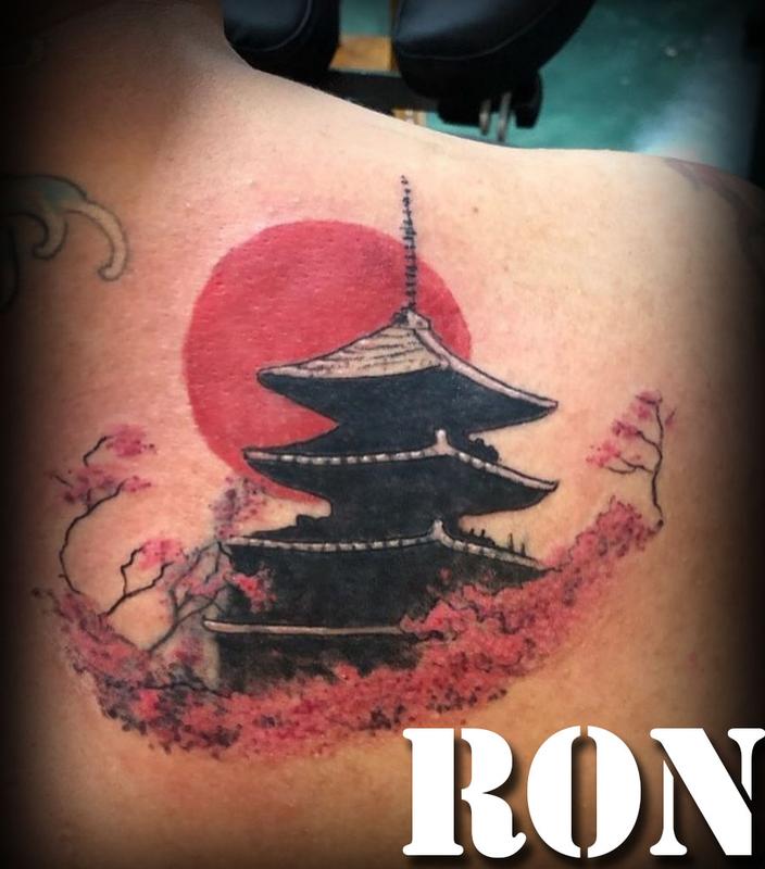 Asian temple by Ron Goulet: TattooNOW