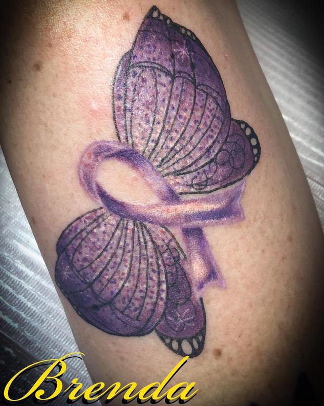 40 Purple Ribbon Temporary Tattoos: Pancreatic Cancer - Etsy