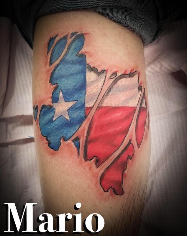 Texas Flag W Skin Rip By Mario Padilla Tattoonow Texas Flag W Skin Rip By Mario Padilla Tattoonow