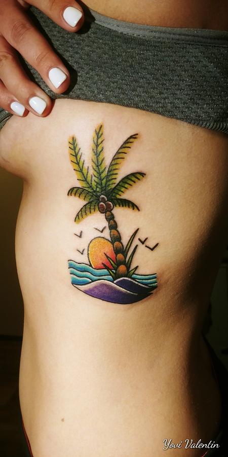 Wall Color  Palm Tree And Sun Tattoo  Free Transparent PNG Clipart Images  Download