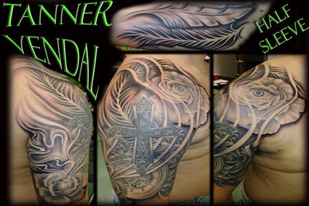 Tattoos - Black & Grey Half Sleeve - 130437