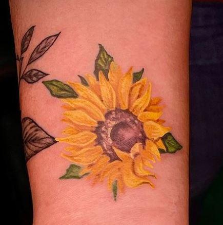 Tattoos - realistic sunflower - 144324