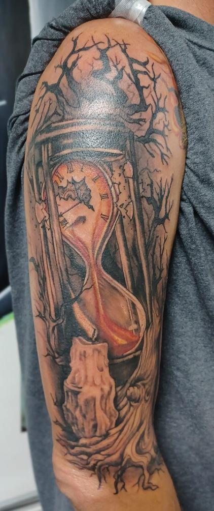 Tattoos - Hourglass bicep piece  - 144368