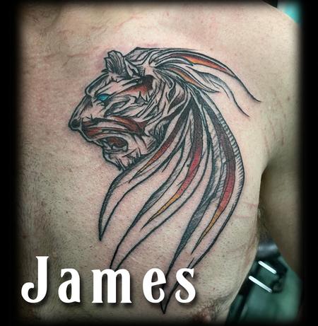 James Templin - lion tattoo 