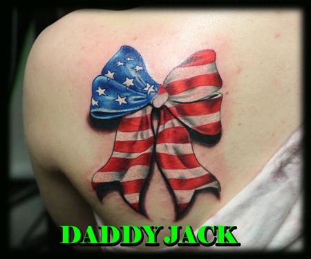 Tattoos - USA flag bow by Daddy Jack - 132794
