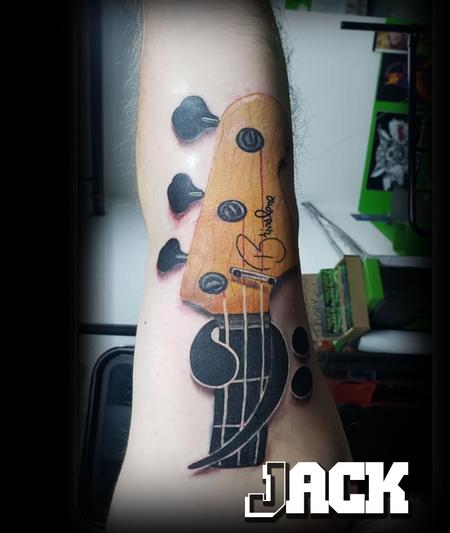 Premium Vector  Black and white color of guitar tattoo design