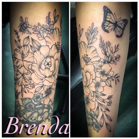 Tattoos - Black and Grey Floral - 140297