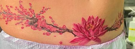 Tattoos - flower on a branch  - 143881